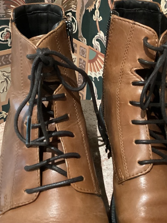 GEOX MEN’S LEATHER LACE-UP BOOT/ZIP SIDE ENTRY - BROWN - SIZE 42EU main image 10